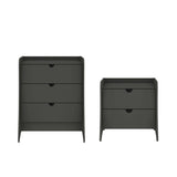 Coney 2-Piece Dresser and Nightstand in Grey 185GMC9 Manhattan Comfort