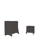 Coney 2-Piece Dresser and Nightstand in Grey 185GMC9 Manhattan Comfort