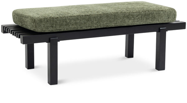 Naya Green Chenille Fabric Bench 185Green Meridian Furniture