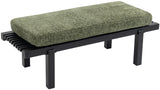 Naya Green Chenille Fabric Bench 185Green Meridian Furniture