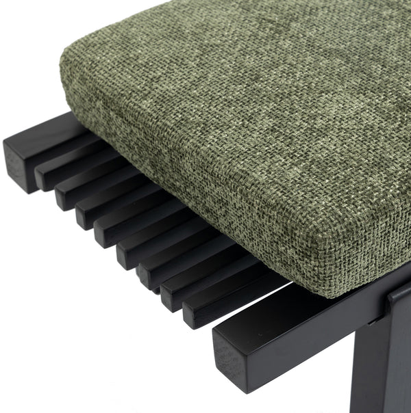 Naya Green Chenille Fabric Bench 185Green Meridian Furniture