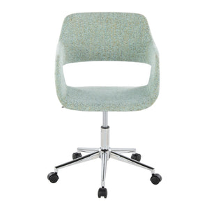English Elm Contemporary Sculpted Low Back Task Chair with Chrome Base for Home Office Green B202P223909