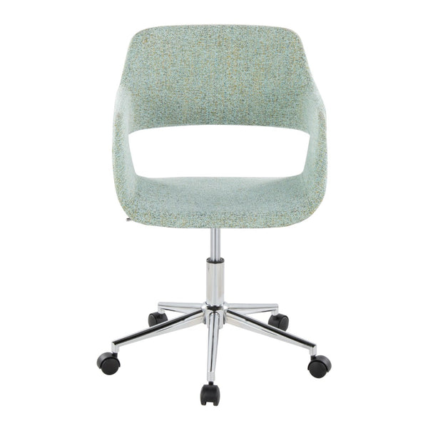 English Elm Contemporary Sculpted Low Back Task Chair with Chrome Base for Home Office Green B202P223909