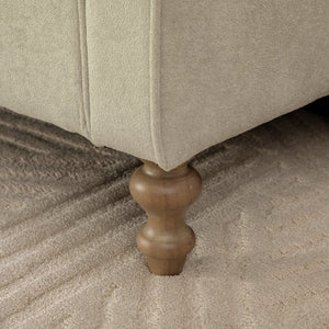 English Elm 65.75" Wide Upholstered Storage Bench Napped Fabric Rolled Arms Rubberwood Legs Greige W3098P397302