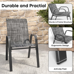 English Elm Outdoor Teslin Patio Chair Wide Ergonomic Seat Rust Proof Frame Commercial Grade Gray W3979P392984