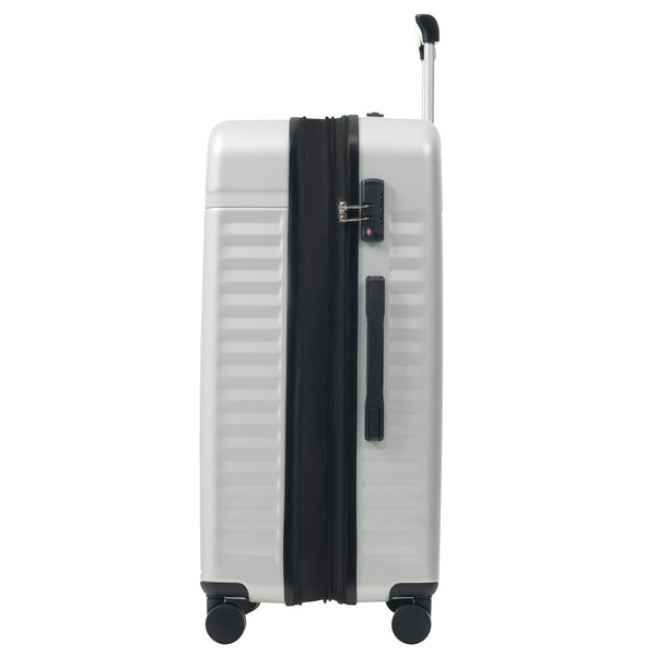 English Elm Luggage Set 5 Piece Abs Hardside Expandable Spinner Wheels Tsa Lock Travel Bags Grey+White N732P326115D