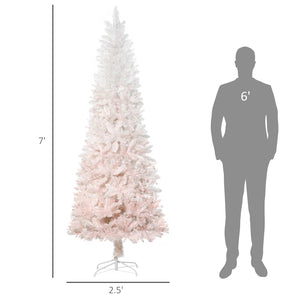 English Elm Christmas Pencil Fir Slim Blush Pink Gradient Tree with Dense Pvc Tips Steel Base T3971P419795