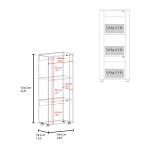 English Elm Natural Oak Two-tone Vertical Cabinet with Open Shelving for Modern Compact Spaces B062P476869