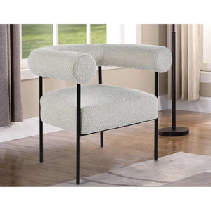 English Elm Soft Boucle Upholstered Accent Chair with Iron Legs for Modern Living Rooms B011P439047