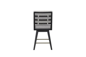 English Elm Latte Swivel Counterstool Set Wood Frame Auto-return Seat for Kitchen Islands Black B2699P469524