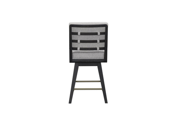 English Elm Latte Swivel Counterstool Set Wood Frame Auto-return Seat for Kitchen Islands Black B2699P469524