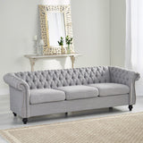 Christopher Knight Home® - Noble House - Parksley Tufted Chesterfield Fabric 3 Seater Sofa