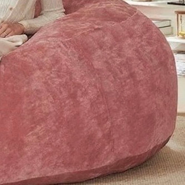 English Elm 5ft Memory Foam Bean Bag Round Lounger with Washable Flannel Cover for Dorm or Living Room Pink W3737P422652
