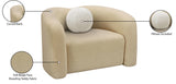 Kali Beige Faux Shearling Teddy Fabric Chair 186Beige-C Meridian Furniture