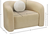 Kali Beige Faux Shearling Teddy Fabric Chair 186Beige-C Meridian Furniture