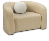 Kali Beige Faux Shearling Teddy Fabric Chair 186Beige-C Meridian Furniture