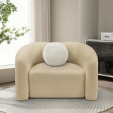 Kali Beige Faux Shearling Teddy Fabric Chair 186Beige-C Meridian Furniture