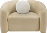 Kali Beige Faux Shearling Teddy Fabric Chair 186Beige-C Meridian Furniture