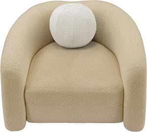 Kali Beige Faux Shearling Teddy Fabric Chair 186Beige-C Meridian Furniture