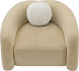 Kali Beige Faux Shearling Teddy Fabric Chair 186Beige-C Meridian Furniture