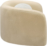 Kali Beige Faux Shearling Teddy Fabric Chair 186Beige-C Meridian Furniture