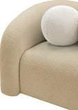 Kali Beige Faux Shearling Teddy Fabric Chair 186Beige-C Meridian Furniture