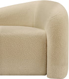 Kali Beige Faux Shearling Teddy Fabric Chair 186Beige-C Meridian Furniture