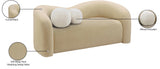 Kali Beige Faux Shearling Teddy Fabric Loveseat 186Beige-L Meridian Furniture