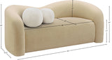 Kali Beige Faux Shearling Teddy Fabric Loveseat 186Beige-L Meridian Furniture