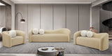 Kali Beige Faux Shearling Teddy Fabric Loveseat 186Beige-L Meridian Furniture