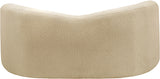 Kali Beige Faux Shearling Teddy Fabric Loveseat 186Beige-L Meridian Furniture