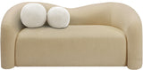 Kali Beige Faux Shearling Teddy Fabric Loveseat 186Beige-L Meridian Furniture