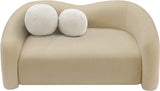 Kali Beige Faux Shearling Teddy Fabric Loveseat 186Beige-L Meridian Furniture