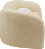 Kali Beige Faux Shearling Teddy Fabric Loveseat 186Beige-L Meridian Furniture