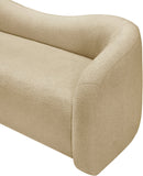 Kali Beige Faux Shearling Teddy Fabric Loveseat 186Beige-L Meridian Furniture