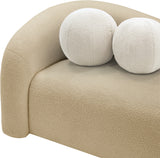 Kali Beige Faux Shearling Teddy Fabric Loveseat 186Beige-L Meridian Furniture