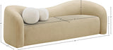 Kali Beige Faux Shearling Teddy Fabric Sofa 186Beige-S Meridian Furniture