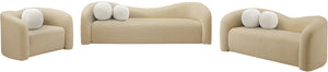 Kali Beige Faux Shearling Teddy Fabric Sofa 186Beige-S Meridian Furniture