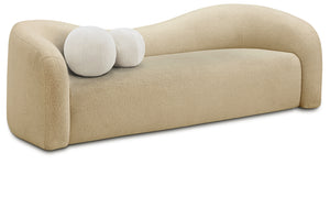 Kali Beige Faux Shearling Teddy Fabric Sofa 186Beige-S Meridian Furniture