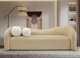 Kali Beige Faux Shearling Teddy Fabric Sofa 186Beige-S Meridian Furniture