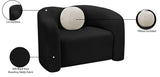 Kali Black Faux Shearling Teddy Fabric Chair 186Black-C Meridian Furniture