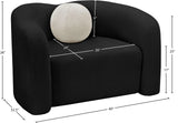 Kali Black Faux Shearling Teddy Fabric Chair 186Black-C Meridian Furniture