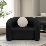 Kali Black Faux Shearling Teddy Fabric Chair 186Black-C Meridian Furniture