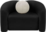 Kali Black Faux Shearling Teddy Fabric Chair 186Black-C Meridian Furniture