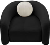 Kali Black Faux Shearling Teddy Fabric Chair 186Black-C Meridian Furniture