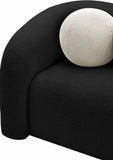 Kali Black Faux Shearling Teddy Fabric Chair 186Black-C Meridian Furniture