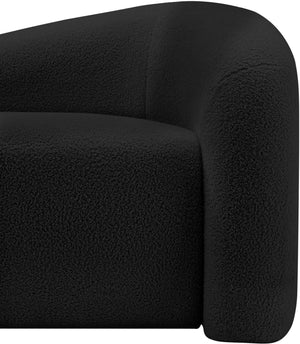 Kali Black Faux Shearling Teddy Fabric Chair 186Black-C Meridian Furniture