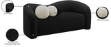 Kali Black Faux Shearling Teddy Fabric Loveseat 186Black-L Meridian Furniture