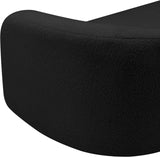 Kali Black Faux Shearling Teddy Fabric Loveseat 186Black-L Meridian Furniture