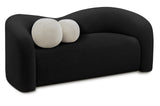 Kali Black Faux Shearling Teddy Fabric Loveseat 186Black-L Meridian Furniture